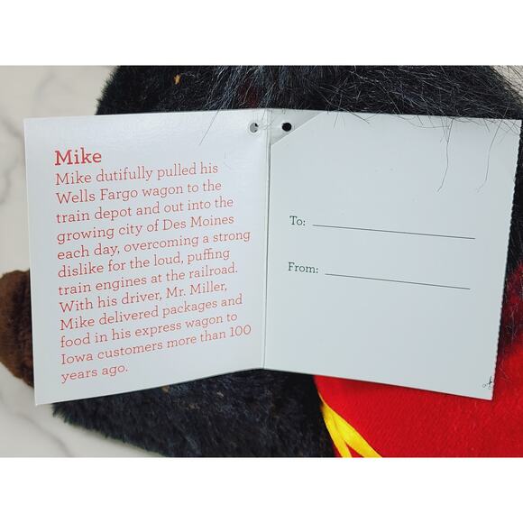 Wells Fargo Mike Legendary Black Pony w/ Tags 15" Plush Toy Stuffed Animal 2016 - Picture 13 of 16